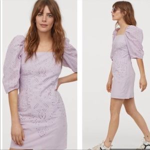 H&M eyelet lavender mini dress